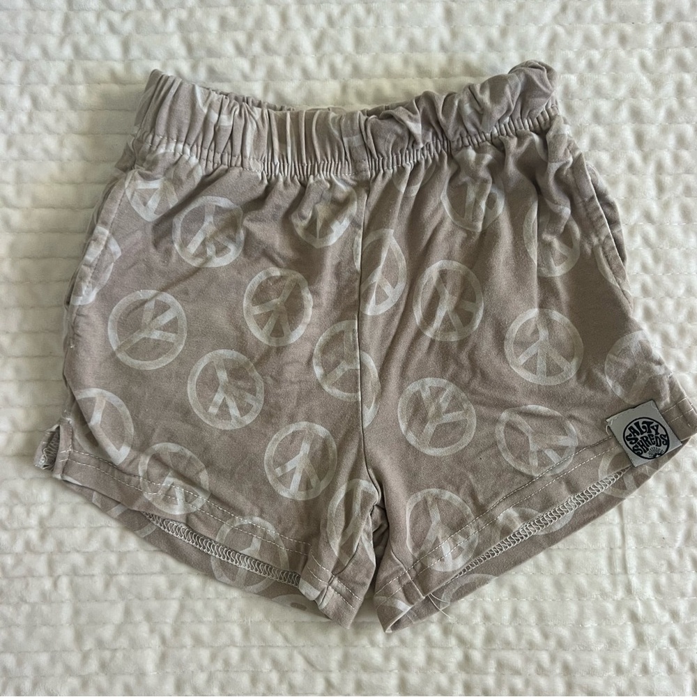 Salty Shreds peace sign soft shorts